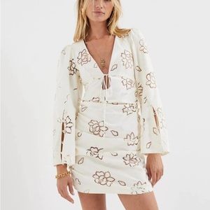 For Love & Lemons Renee Bell Sleeve Mini Dress